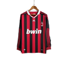 Camisa Retrô Milan I Adidas 2009/10  Manga Longa Vermelho e Preto