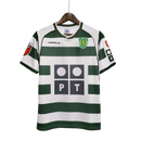 Camisa Retrô Sporting Portugal Home Reebok 2002/03 Masculino Verde e Branco